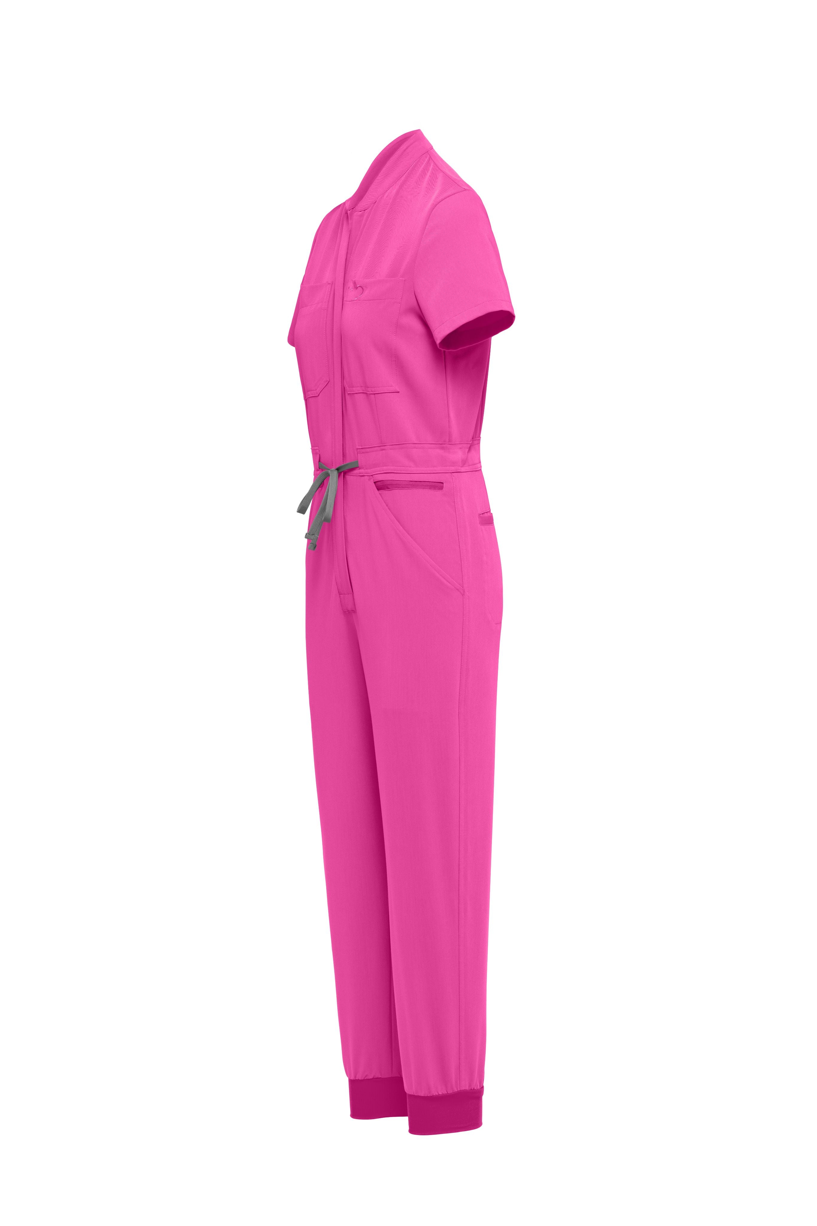 Bubblegum Scrubs Romper – Ribbed Bottom Scrub Jumpsuit for Women