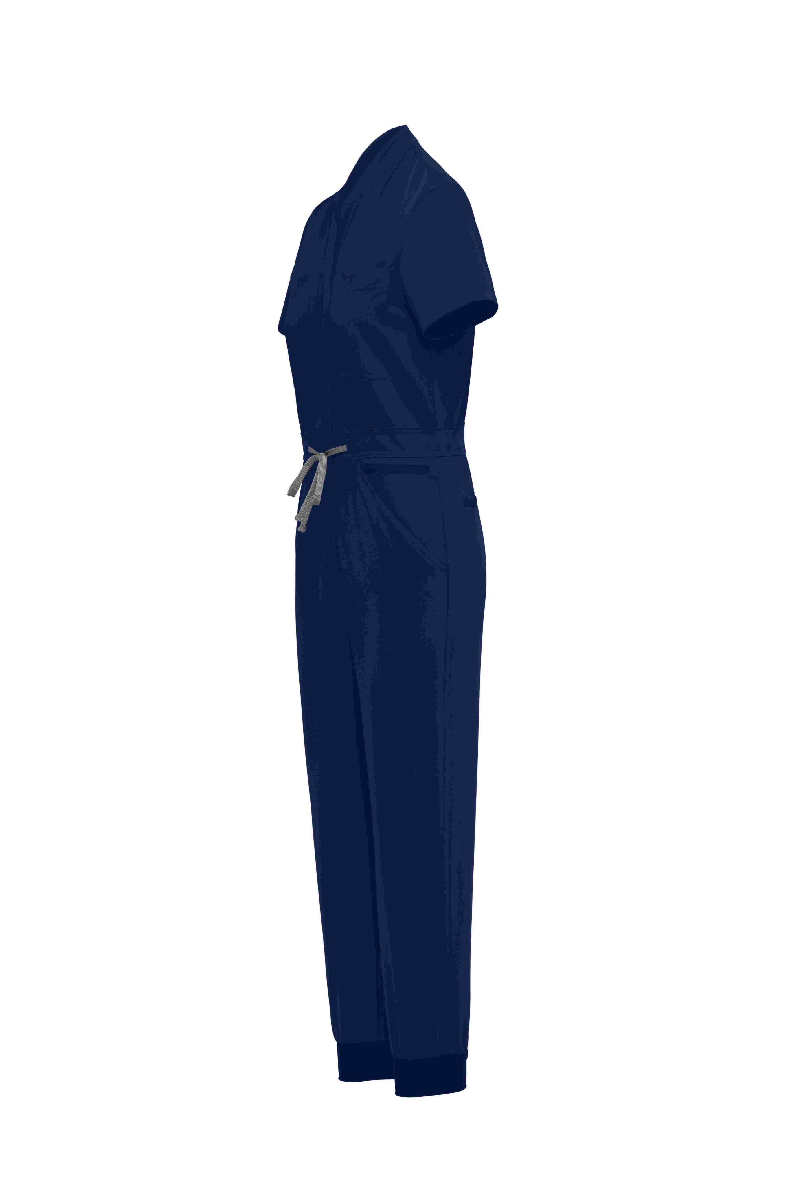 Navy Scrubs Romper Ribbed Bottom - House Of Scrubs Romper For Women (Navy)