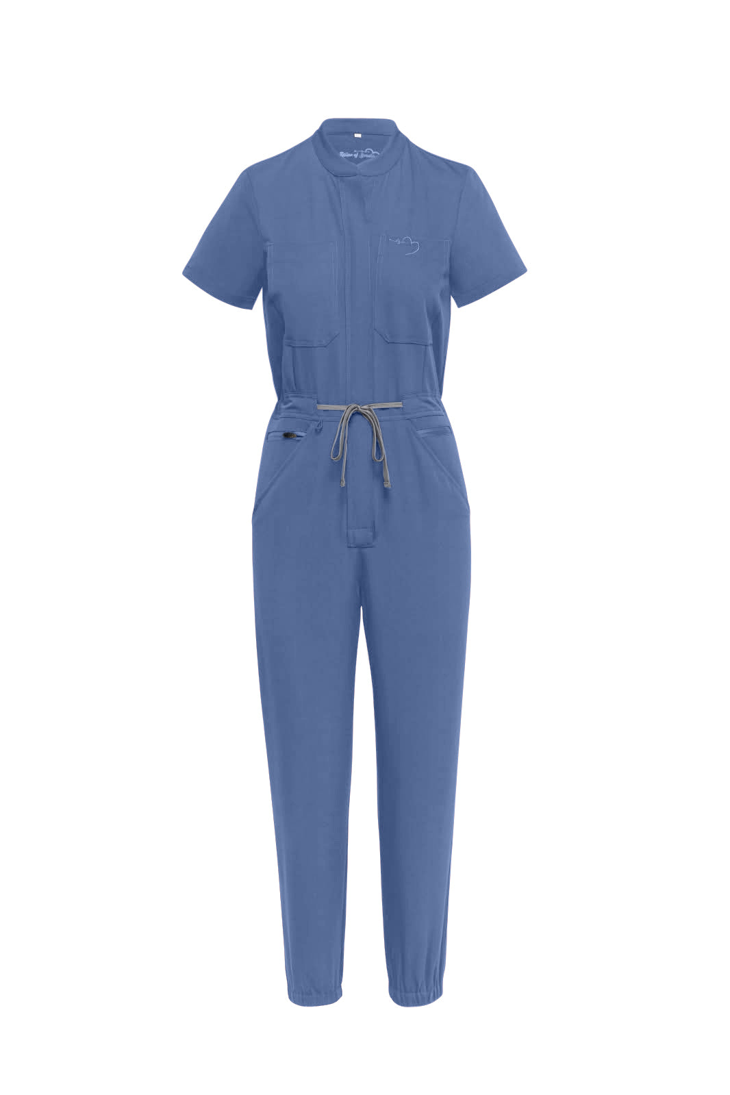 Women Blue denim Scrubs Romper - House Of Scrubs Romper for women