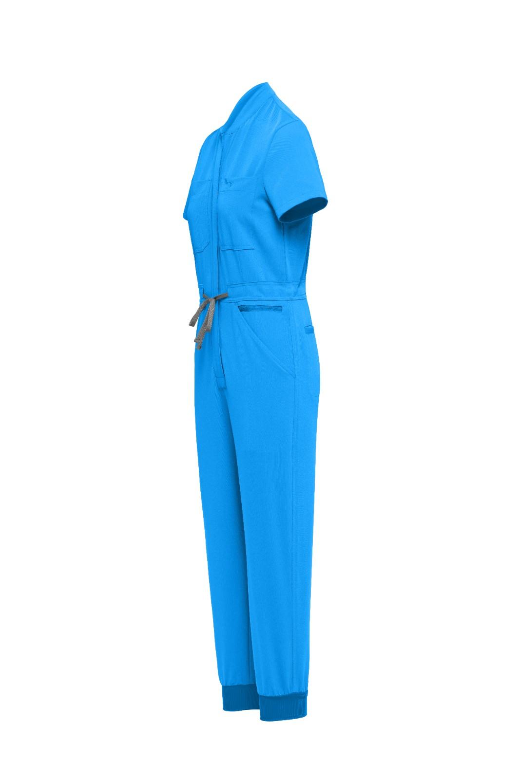 Aqua Scrubs Romper – Ribbed Bottom Scrub Jumpsuit for Women