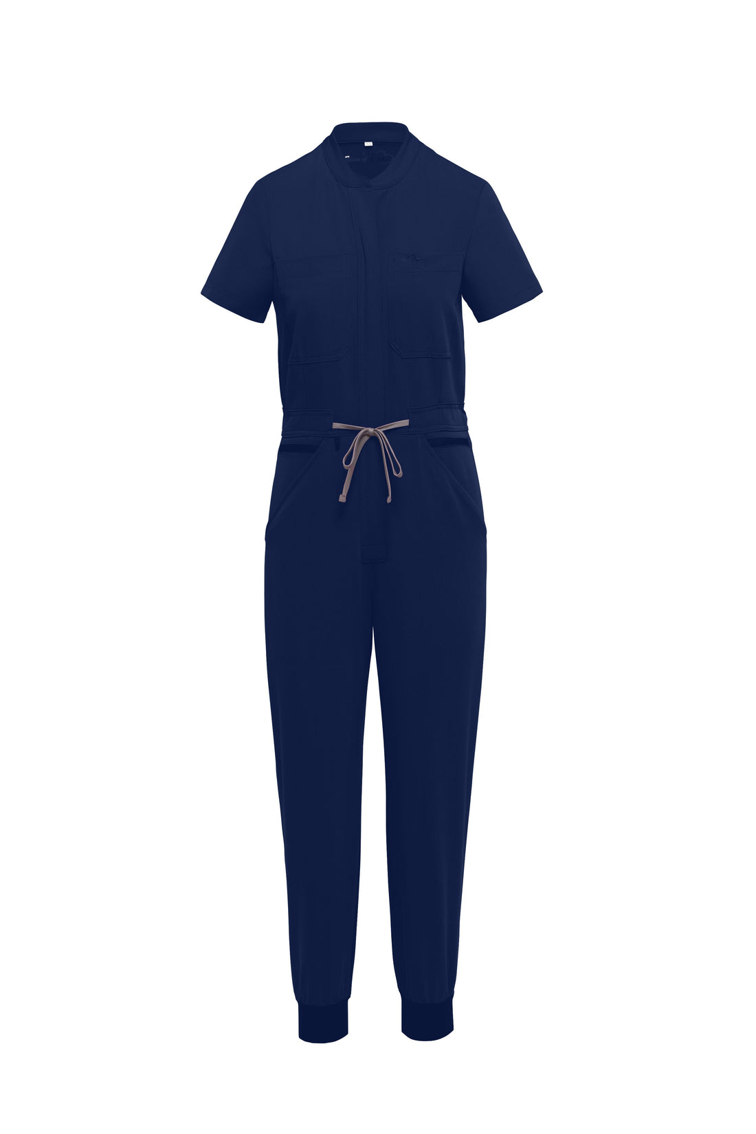 Navy Scrubs Romper Ribbed Bottom - House Of Scrubs Romper For Women (Navy)