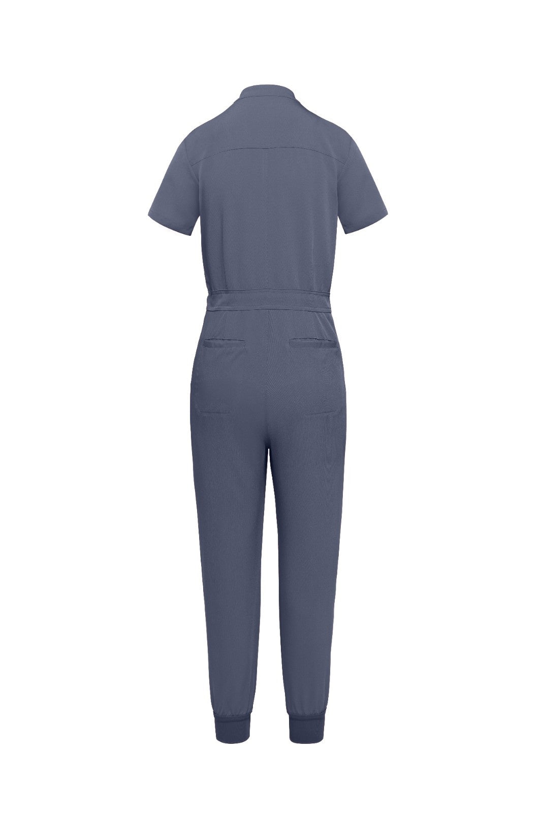 Denim Gray Scrubs Romper Ribbed Bottom - Scrub Jumpsuit for Women