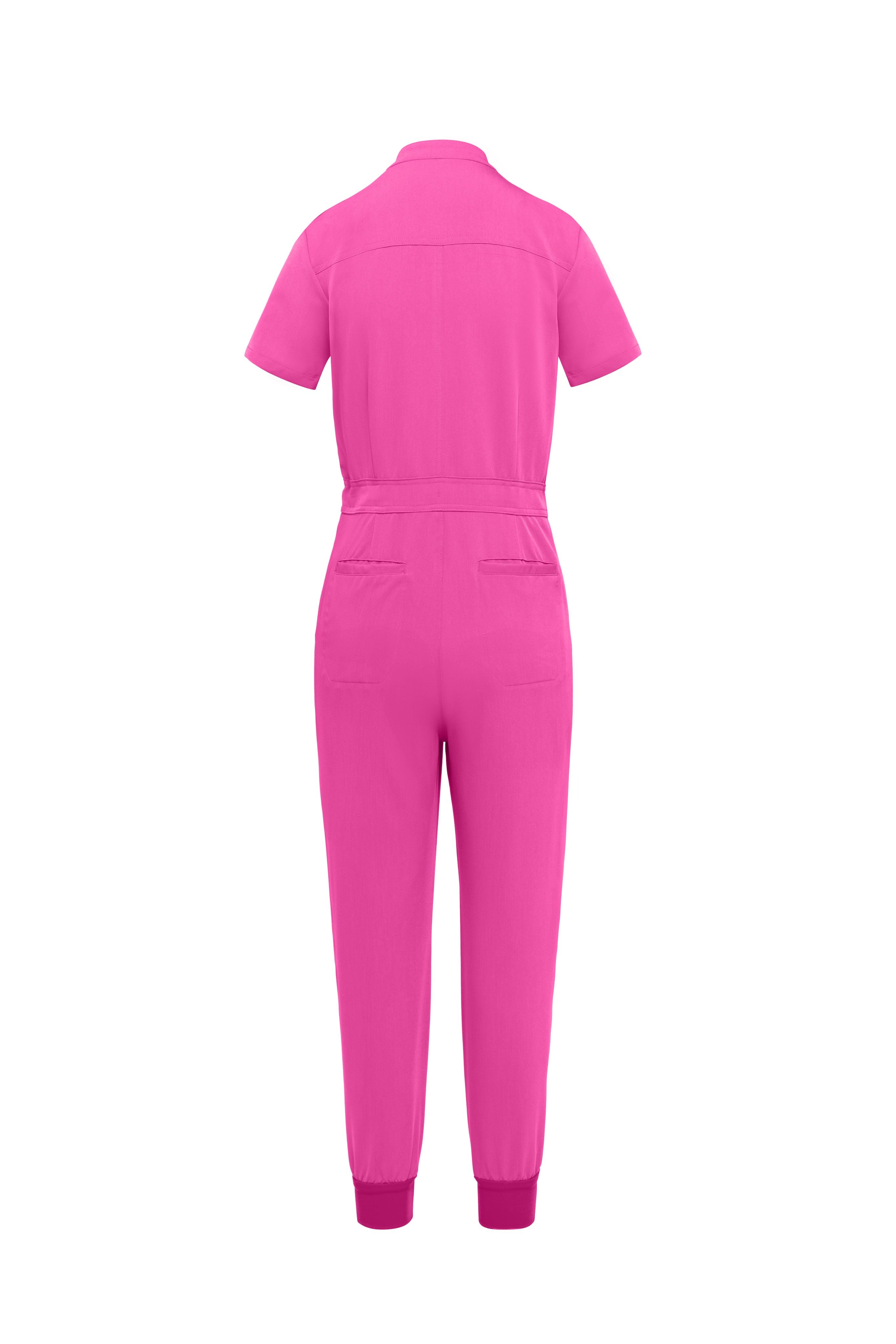 Bubblegum Scrubs Romper – Ribbed Bottom Scrub Jumpsuit for Women